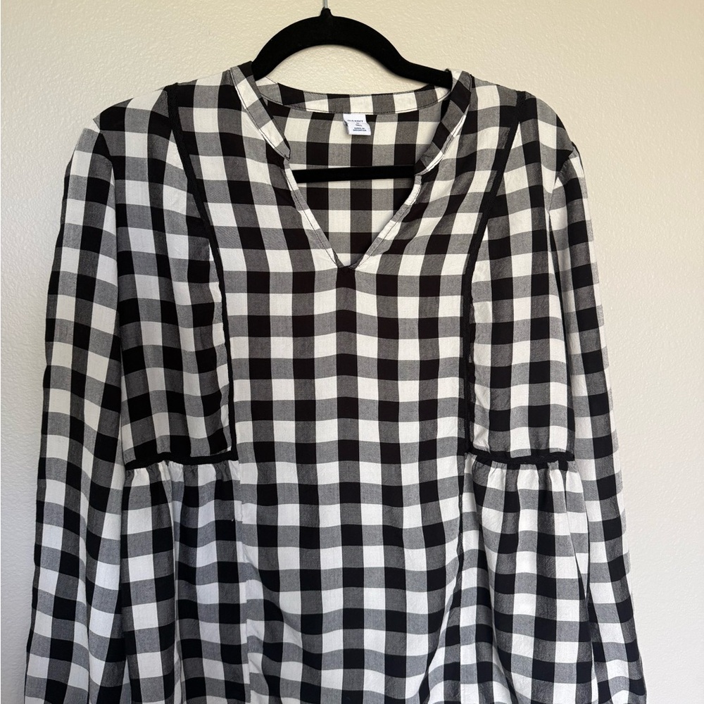 Black and White Checkered Blouse